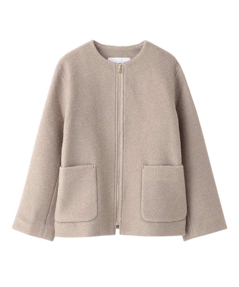 WEB&一部店舗限定】ウールパイルノーカラーショートコート(コート