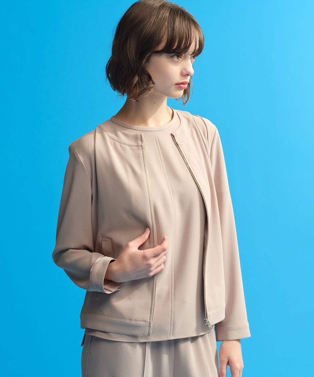 バックサテンノーカラージップジャケット(ブルゾン)｜MACKINTOSH