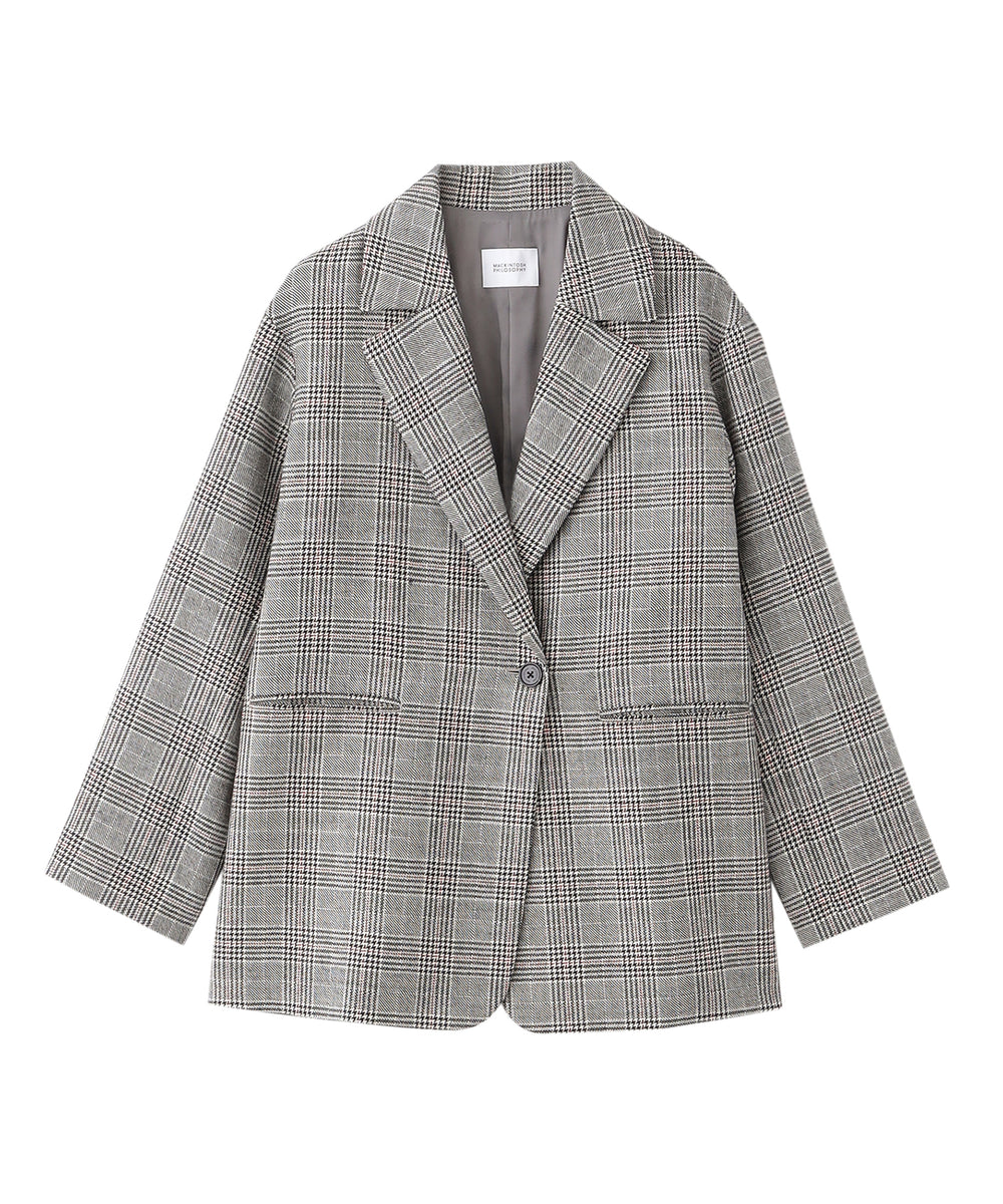 美品＊マッキントッシュロンドン　テーラードジャケット　チェック　ウール　グレー MACKINTOSH - 美品 マッキントッシュ ロンドン 春夏用チェック