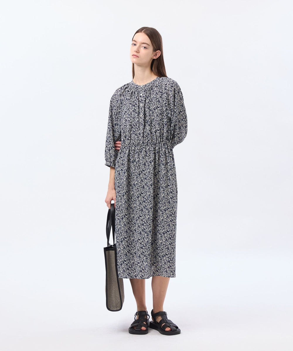 美品❇️マッキントッシュフィロソフィー 花柄 ロングワンピース 36 S バイカラーフラワープリントワンピース(ワンピース)｜MACKINTOSH