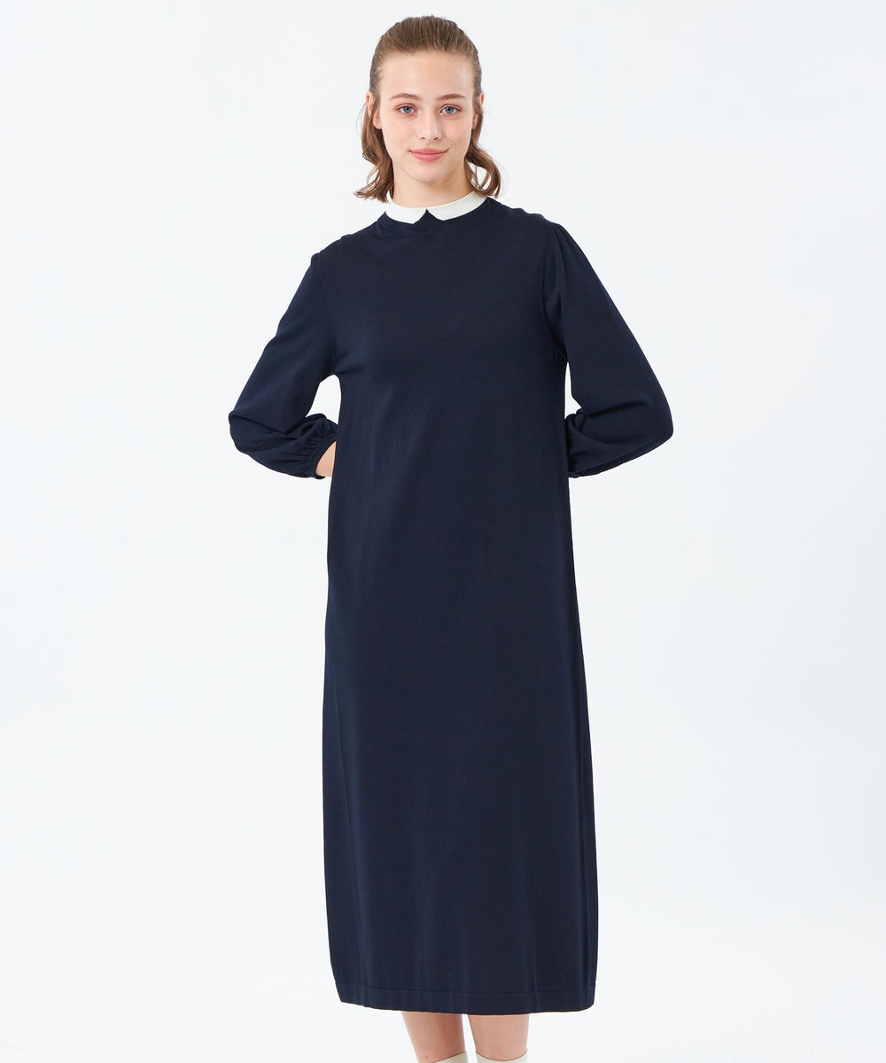 25年秋冬モデル】Cleric Collar Knit サックワンピース(ワンピース