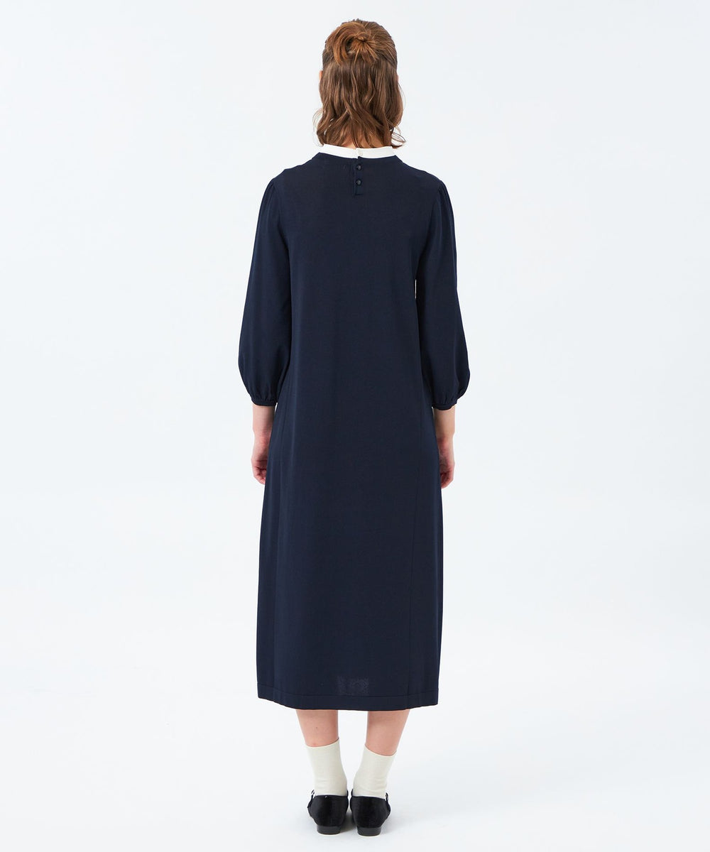 25年秋冬モデル】Cleric Collar Knit サックワンピース