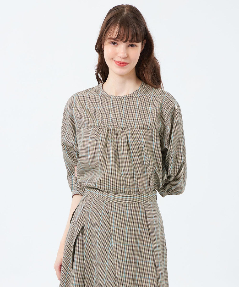 フロントギャザーチェックブラウス(トップス)｜MACKINTOSH