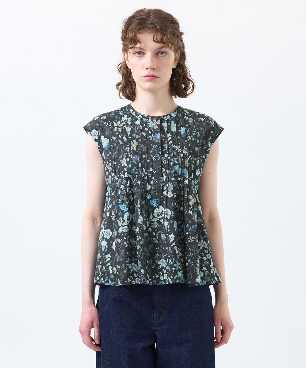 予約販売】リバティプリントピンタックフレアブラウス(トップス