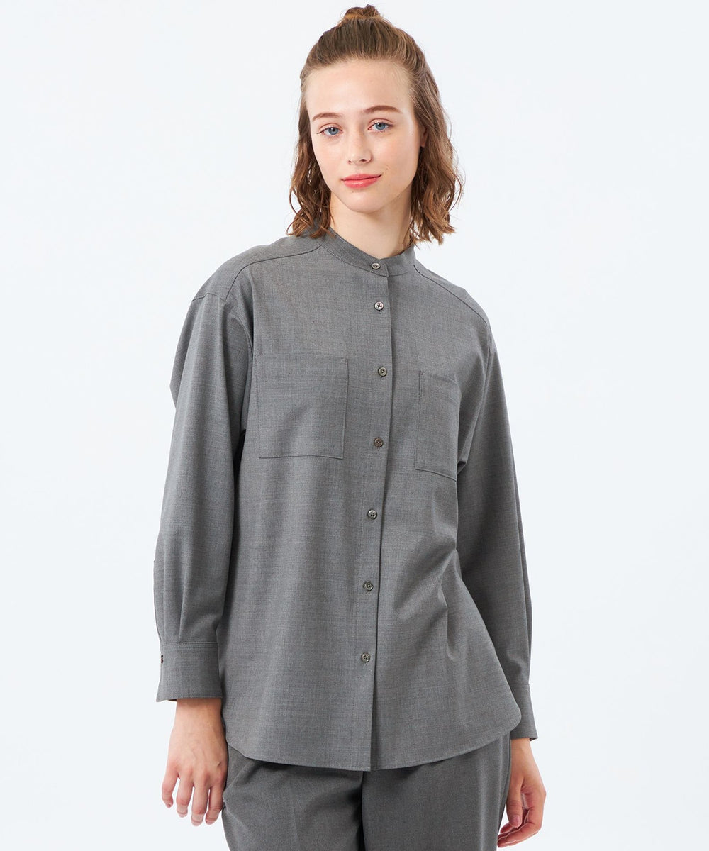 MHL. チャコールグレー バンドカラーシャツ MHL. チャコールグレー バンドカラーシャツ ✨美品 マーガレット