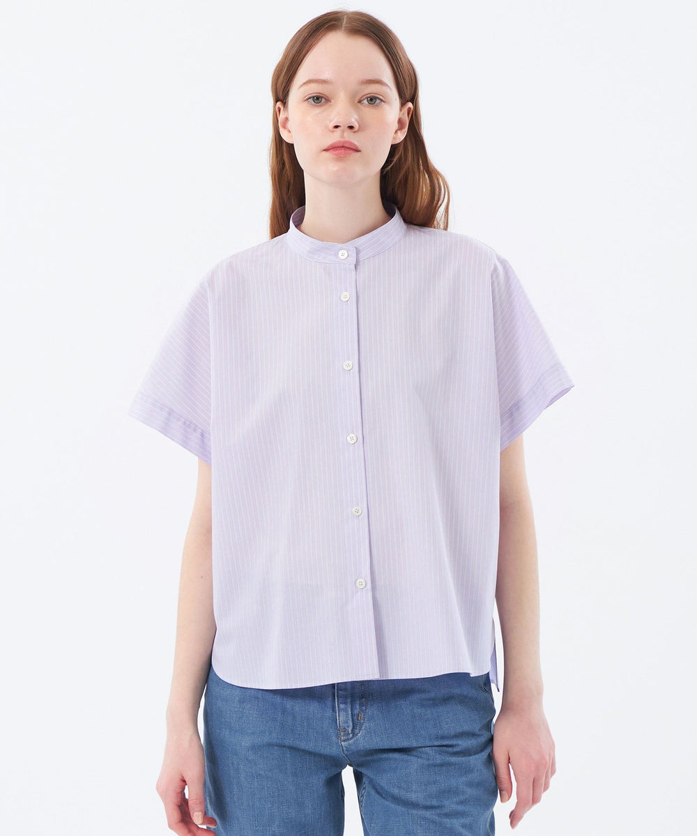 メソシェイプ バンドカラーストライプハーフシャツ(トップス)｜MACKINTOSH