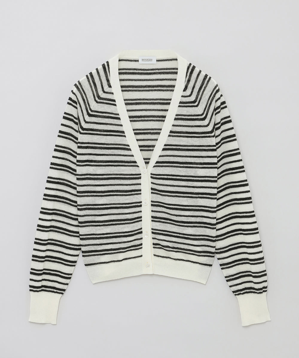 ブークレーボーダーVネックカーデ(トップス)｜MACKINTOSH