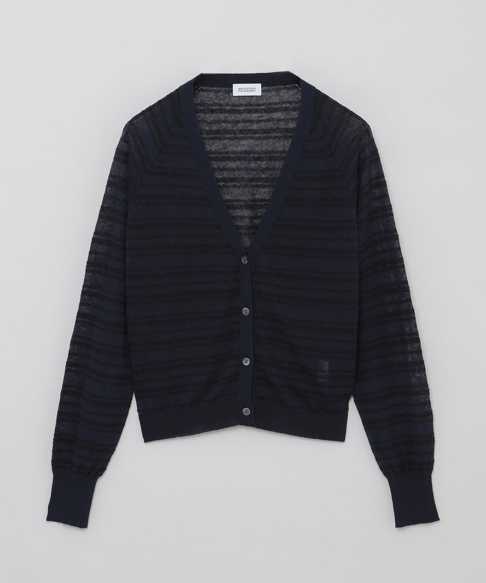 ブークレーボーダーVネックカーデ(トップス)｜MACKINTOSH
