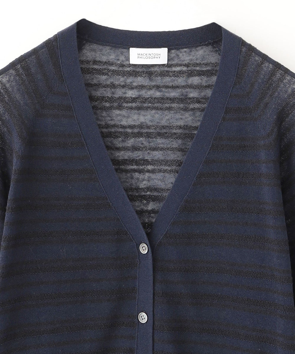 ブークレーボーダーVネックカーデ(トップス)｜MACKINTOSH
