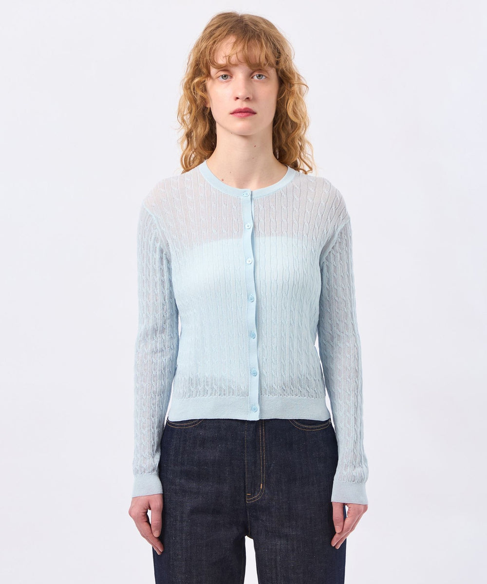 新品　タグ付　マッキントッシュフィロソフィー　水色　カーディガン ROYTON KNIT(ロイトンニット)】フォックスウール製(トップス