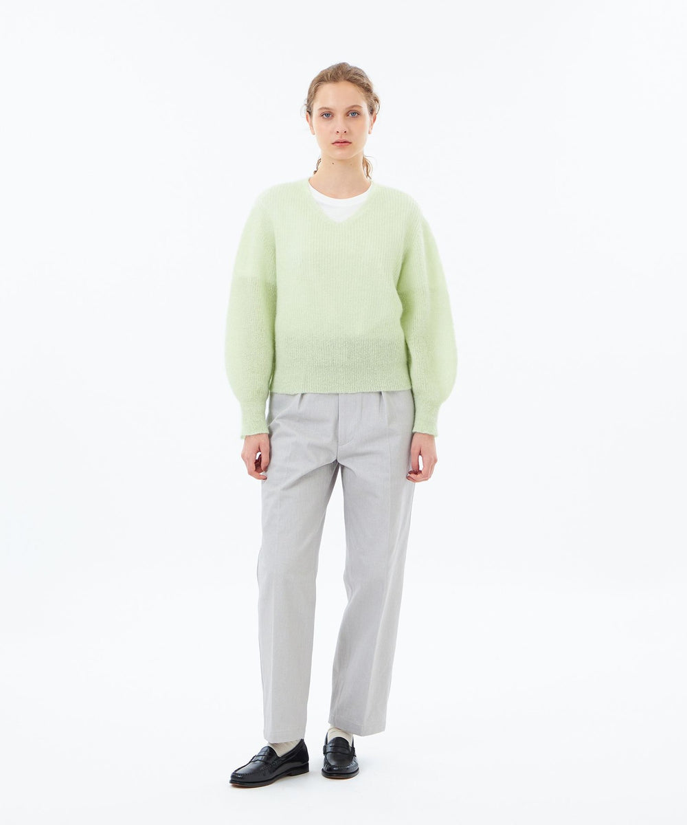 トップス kiyomomo54131 WEB&一部店舗限定】モヘヤミックスVネックニット(トップス