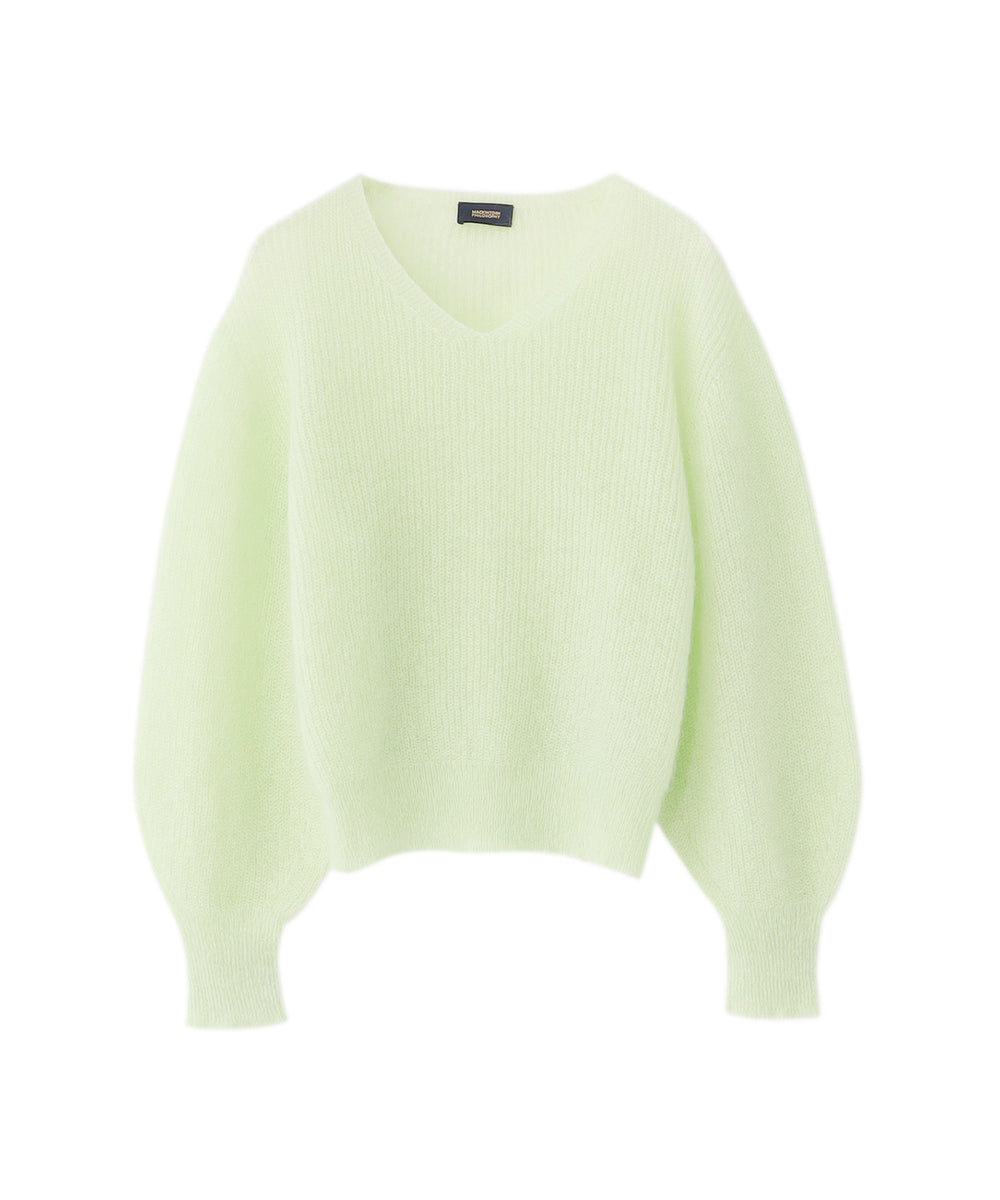 museドゥーズィエムクラス＊エアリーモヘヤウール ファーロングニット＊水色 MIESROHE - スパークルモヘヤニット(ライトブルー)モヘヤ / MWNT245013