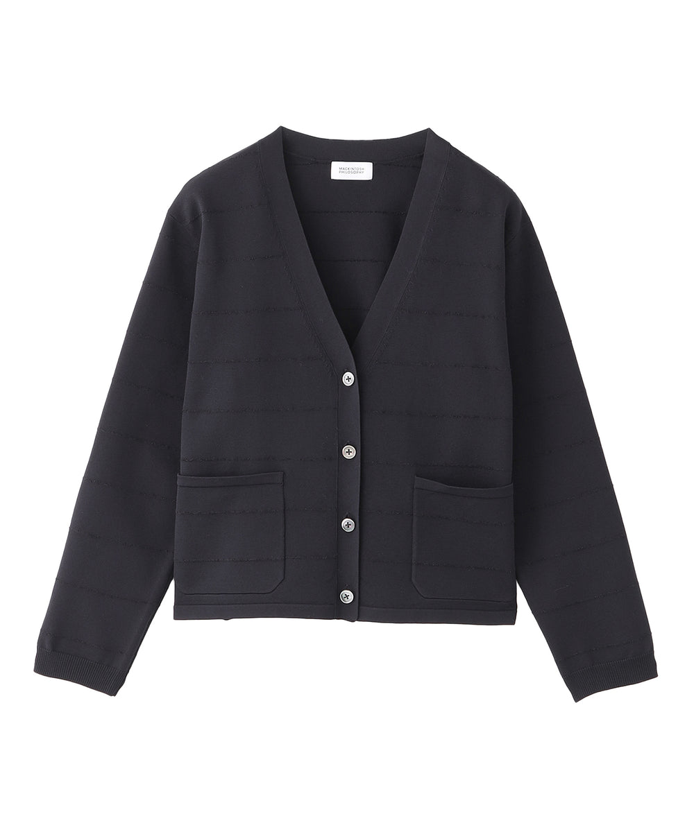 豆奴③ ラメボーダーVネックカーディガン(トップス)｜MACKINTOSH