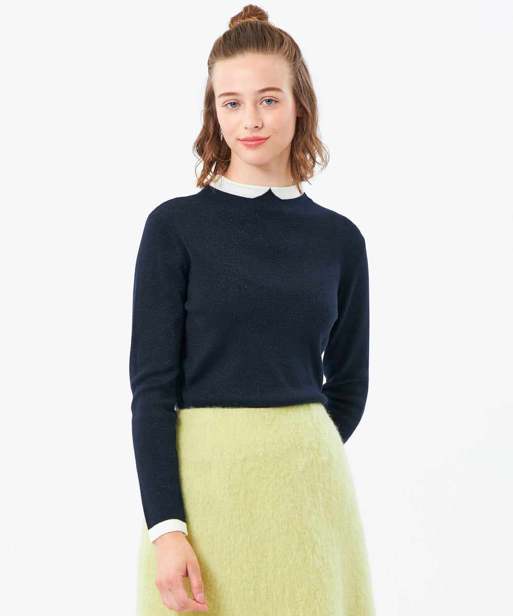 2025年秋冬モデル】Cleric Collar Knit グリッター(トップス
