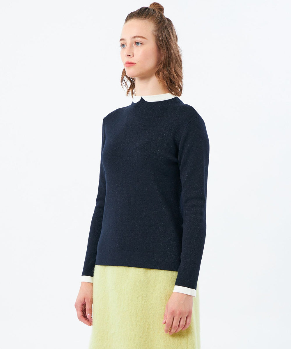 2025年秋冬モデル】Cleric Collar Knit グリッター(トップス