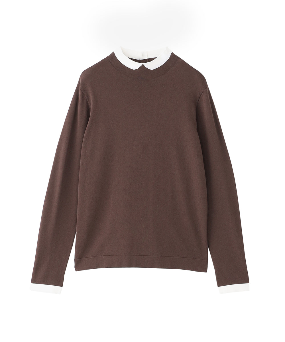 25年秋冬モデル】Cleric Collar Knit ロングスリーブ(トップス