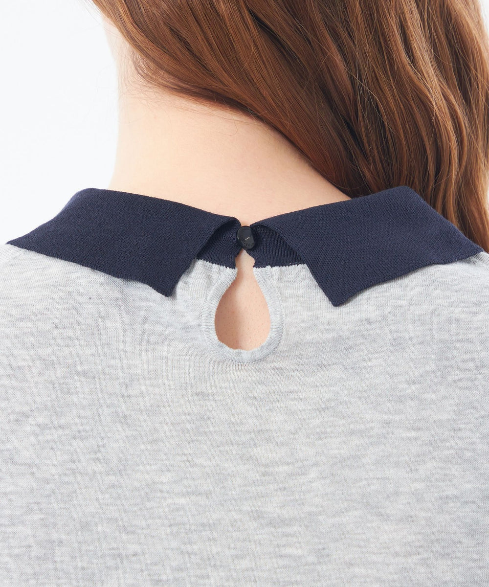 Bi-color Knit Polo（バイカラーニットポロ）】ノースリーブ(トップス