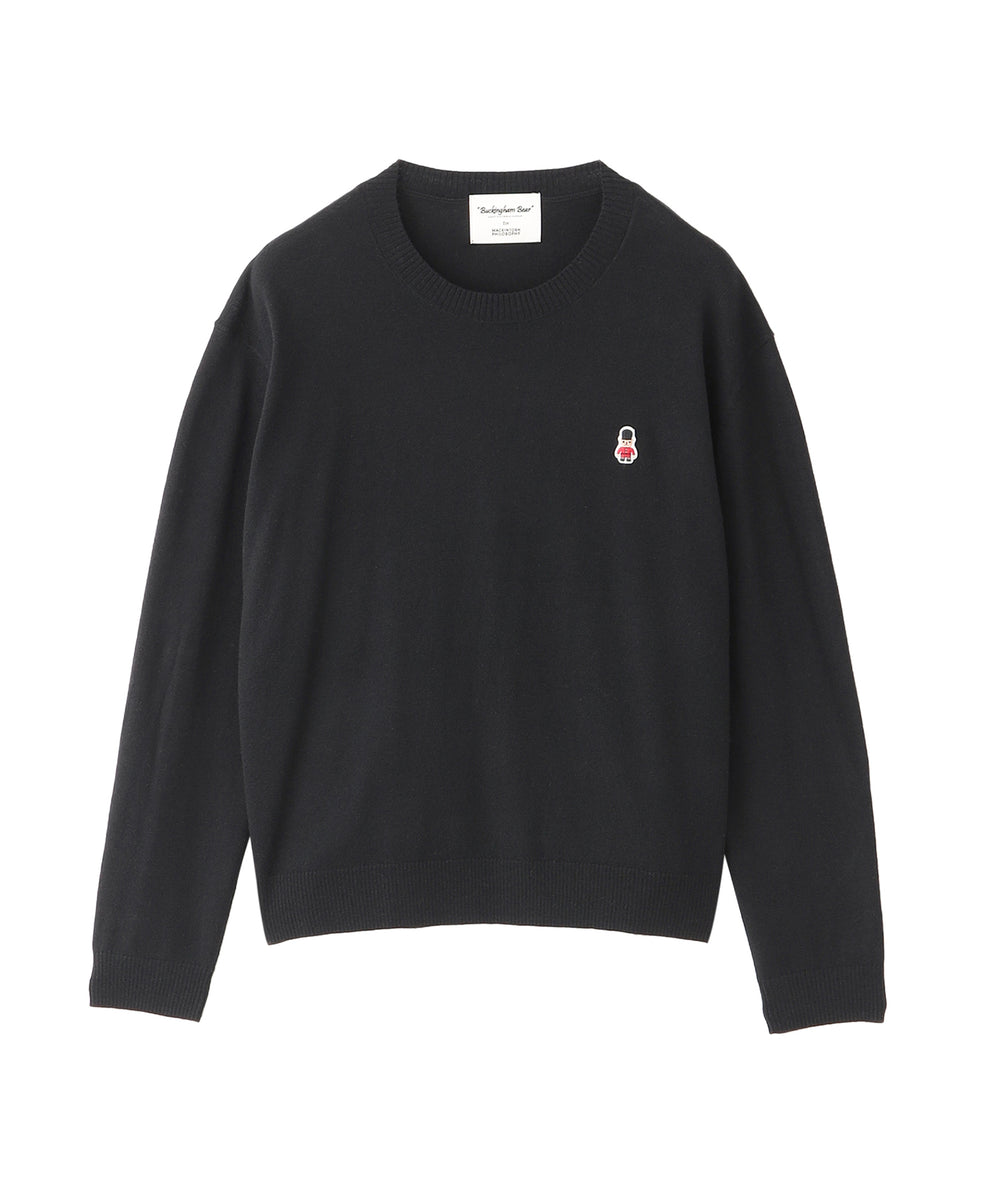 WEB&一部店舗限定】バッキンガムベア ワッペンクルーネックニット