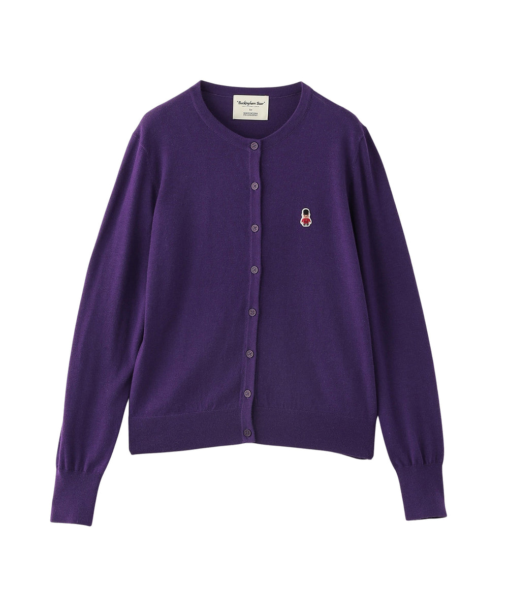 【新品タグ付き】 マッキントッシュフィロソフィー バーガンディ カーディガン WEB&一部店舗限定】バッキンガムベア ワッペンニット