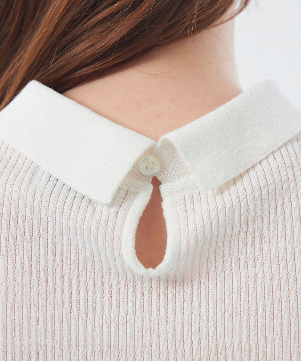 リバティコンビノースリーブポロニット(トップス)｜MACKINTOSH