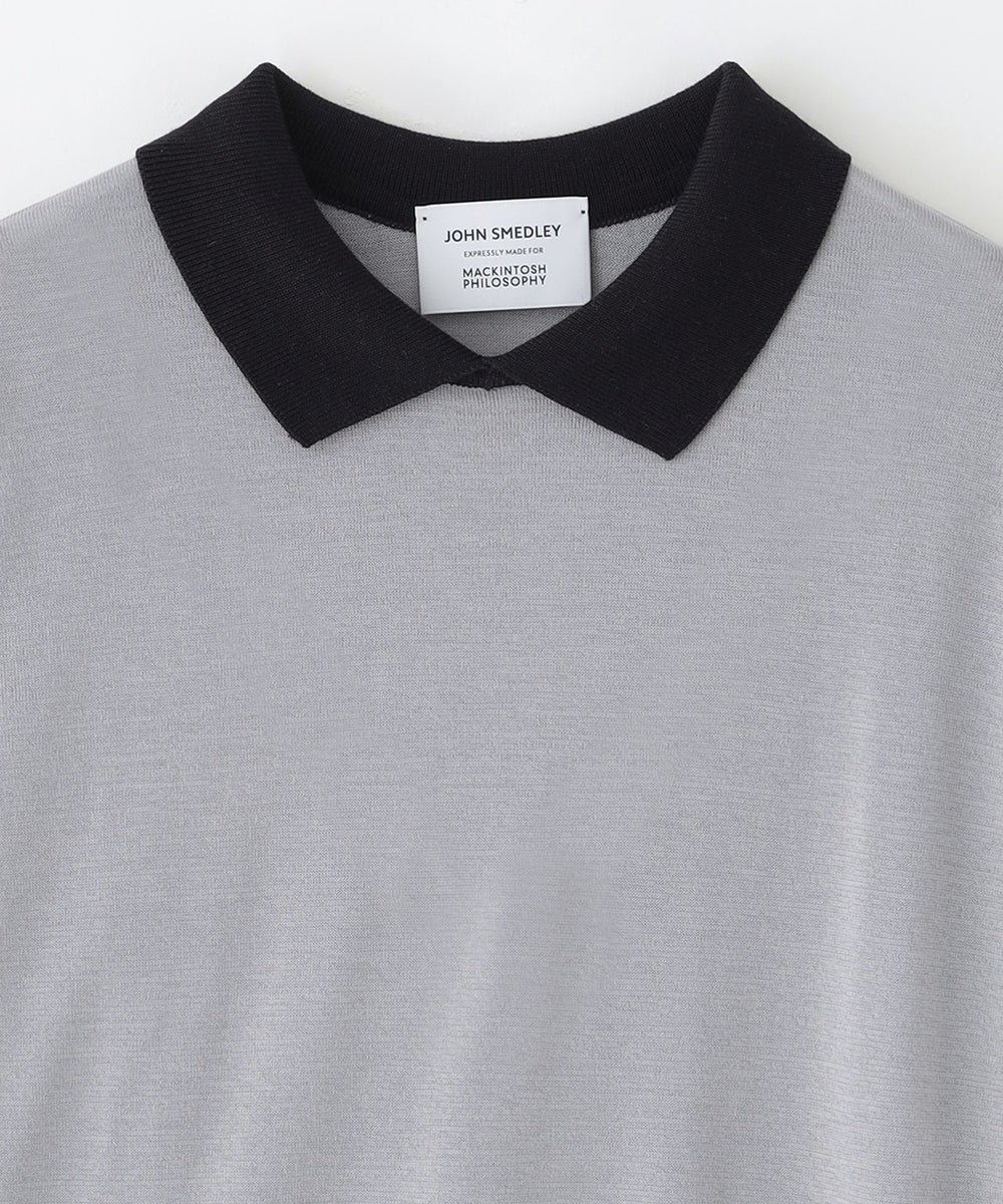 JOHN SMEDLEY】バイカラーニットポロシャツ(トップス)｜MACKINTOSH