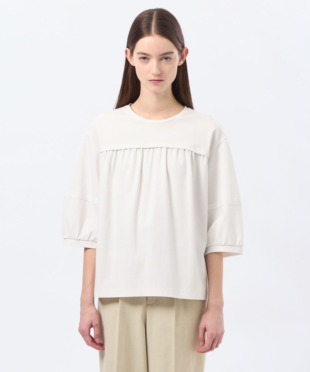 完売品✨YOKOCHAN フロントギャザーブラウス 38 ホワイト フロントギャザージャージブラウス(トップス)｜MACKINTOSH PHILOSOPHY
