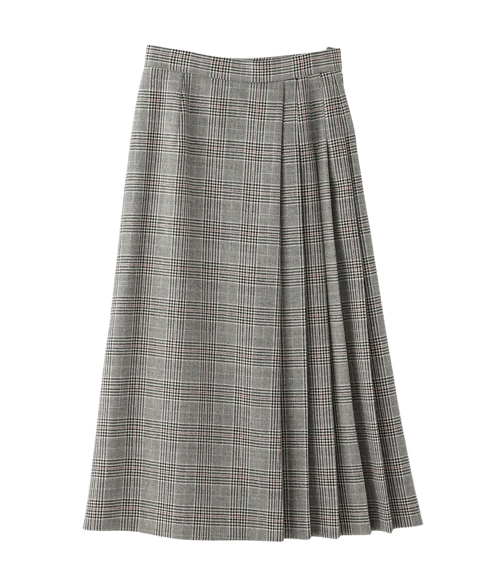 みずひろ　2点チェックツイードスカート、プリーツスカート サイドプリーツチェックツイードスカート(スカート)｜MACKINTOSH