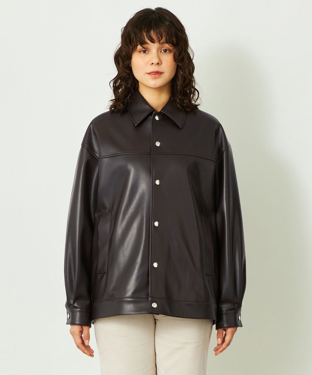 GREY LABEL 【HARLTON（ハールトン）】フェイクレザー(ブルゾン