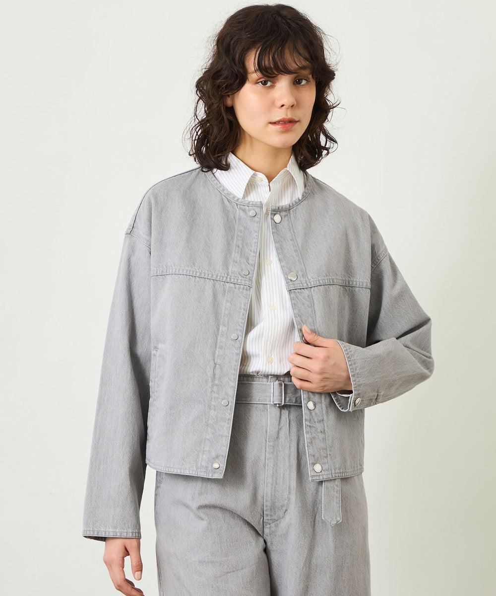 マッキントッシュフィロソフィー★ノーカラーデニムジャケット★GREY LABEL GREY LABEL】デニムノーカラートラッカージャケット(ブルゾン