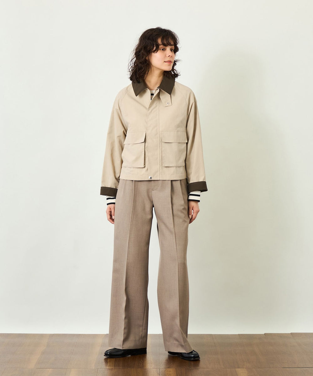 【Miaow様】25SS flare jacket サンドベージュ　M GREY LABEL【SOMERFORD SHORT(サマーフォード ショート)】ライトタフタ