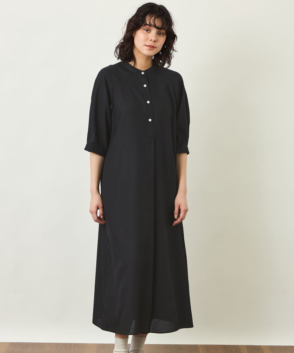 GREY LABEL リネンミックスバンドカラーワンピース(ワンピース
