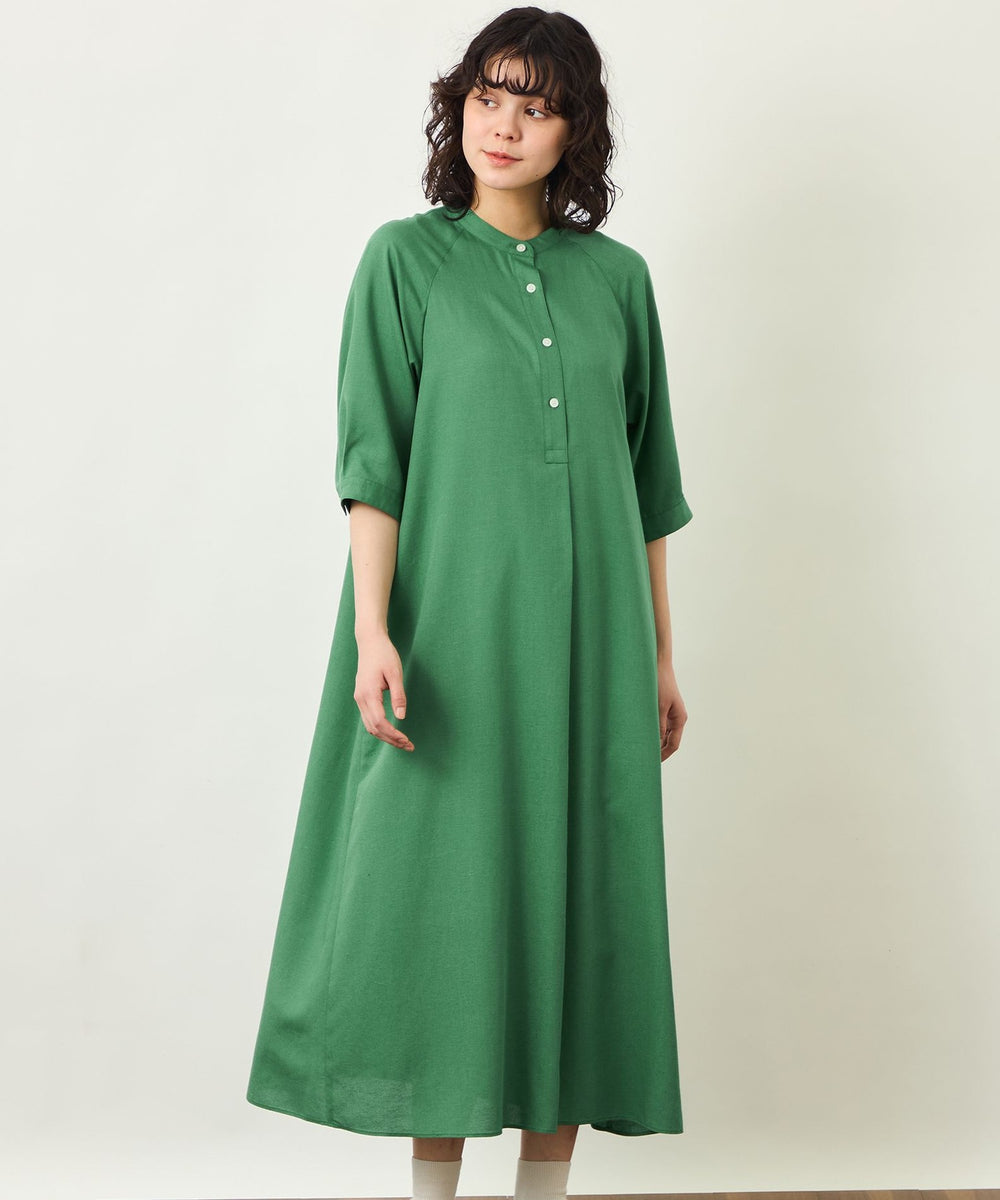 GREY LABEL リネンミックスバンドカラーワンピース(ワンピース