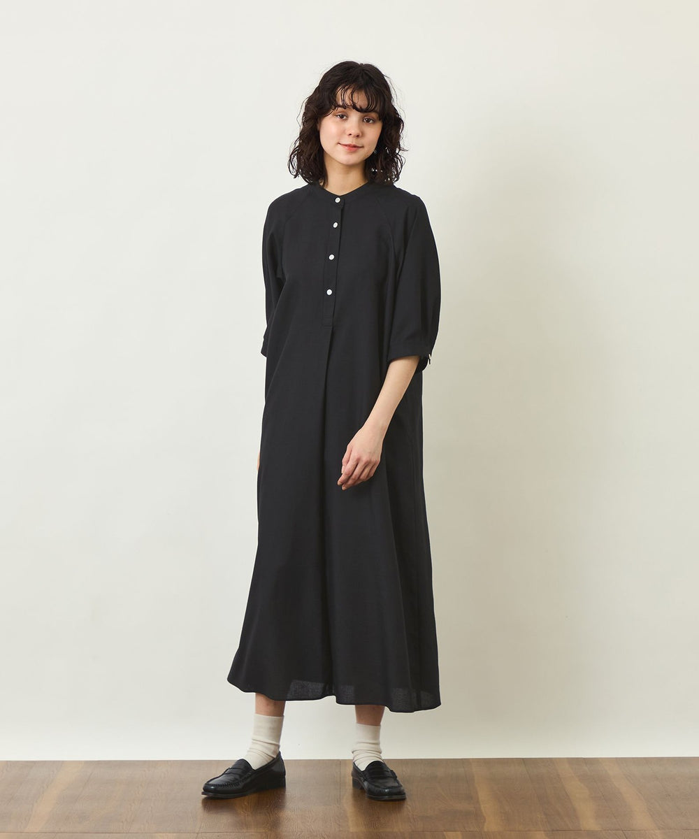 GREY LABEL リネンミックスバンドカラーワンピース(ワンピース