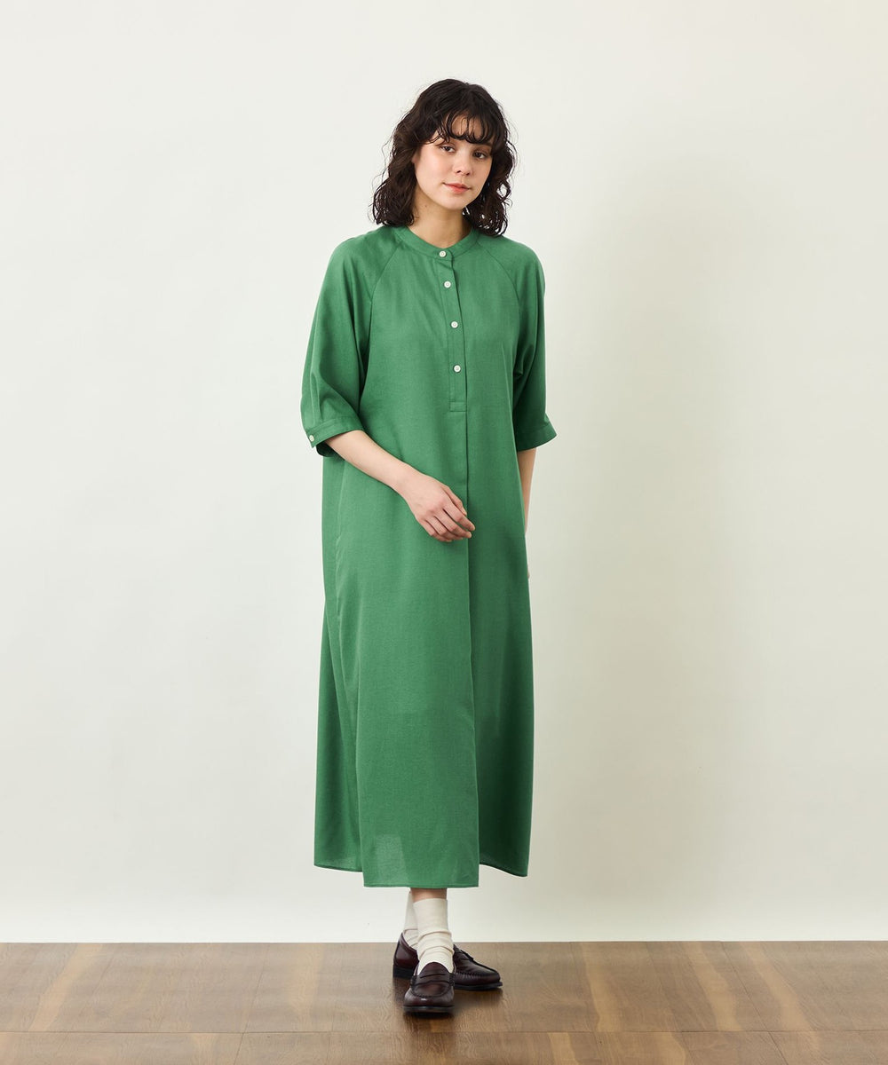 GREY LABEL リネンミックスバンドカラーワンピース(ワンピース