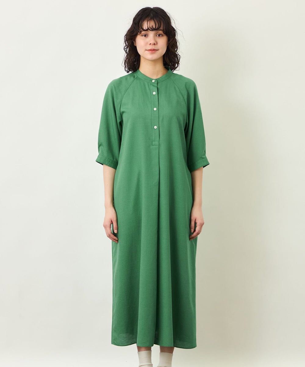GREY LABEL リネンミックスバンドカラーワンピース(ワンピース