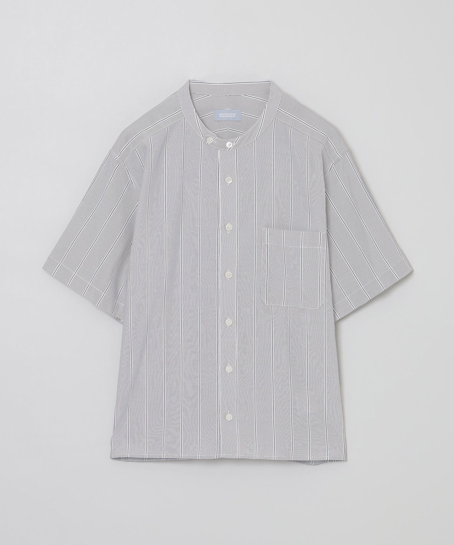 GREY LABEL ストライプバンドカラー半袖シャツ(トップス)｜MACKINTOSH