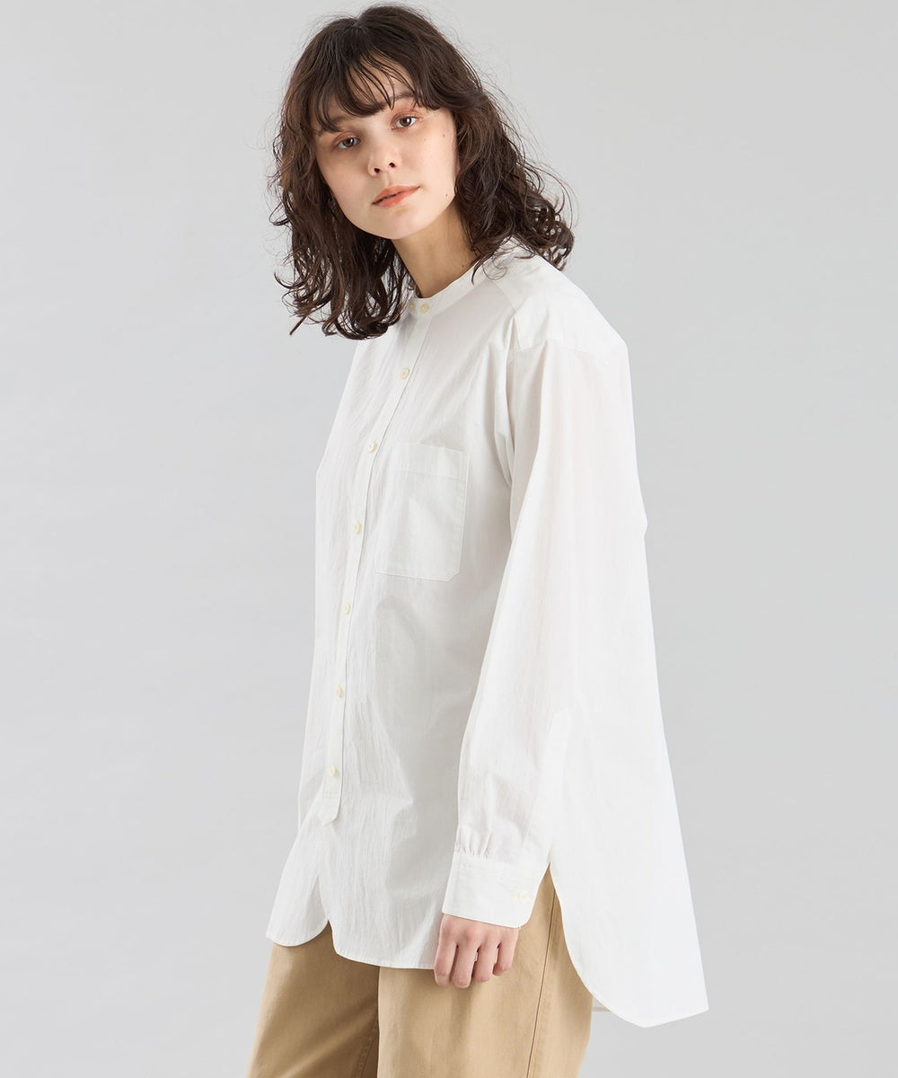 【新品タグ付き】マッキントッシュフィロソフィー　ボリュームスリーブ　シャツ　白 GREY LABEL バンドカラーシャツ(トップス)｜MACKINTOSH PHILOSOPHY
