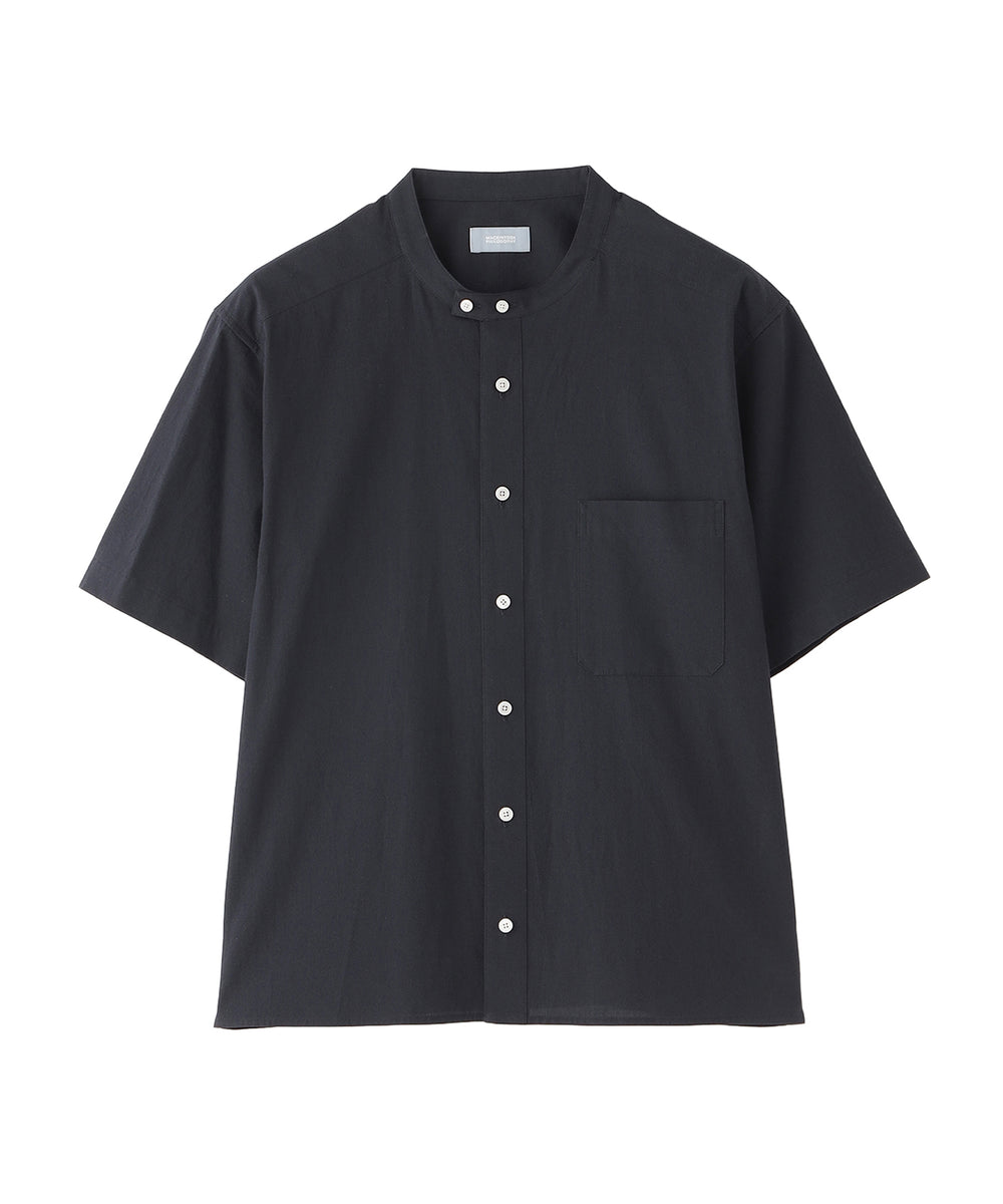 GREY LABEL コットンコードボイル バンドカラーシャツ(トップス