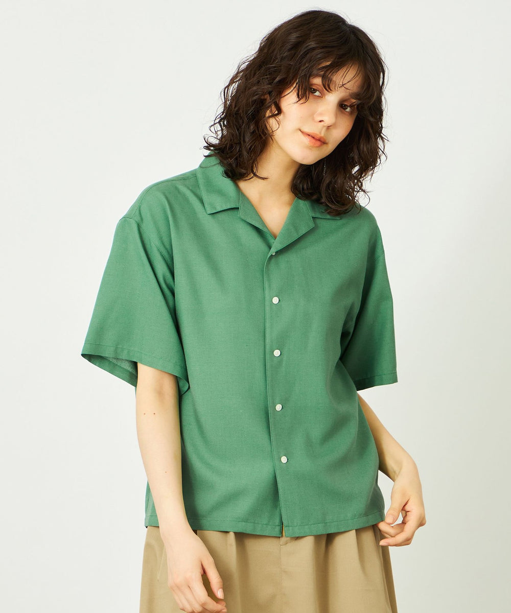 GREY LABEL リネンミックスオープンカラーシャツ(トップス