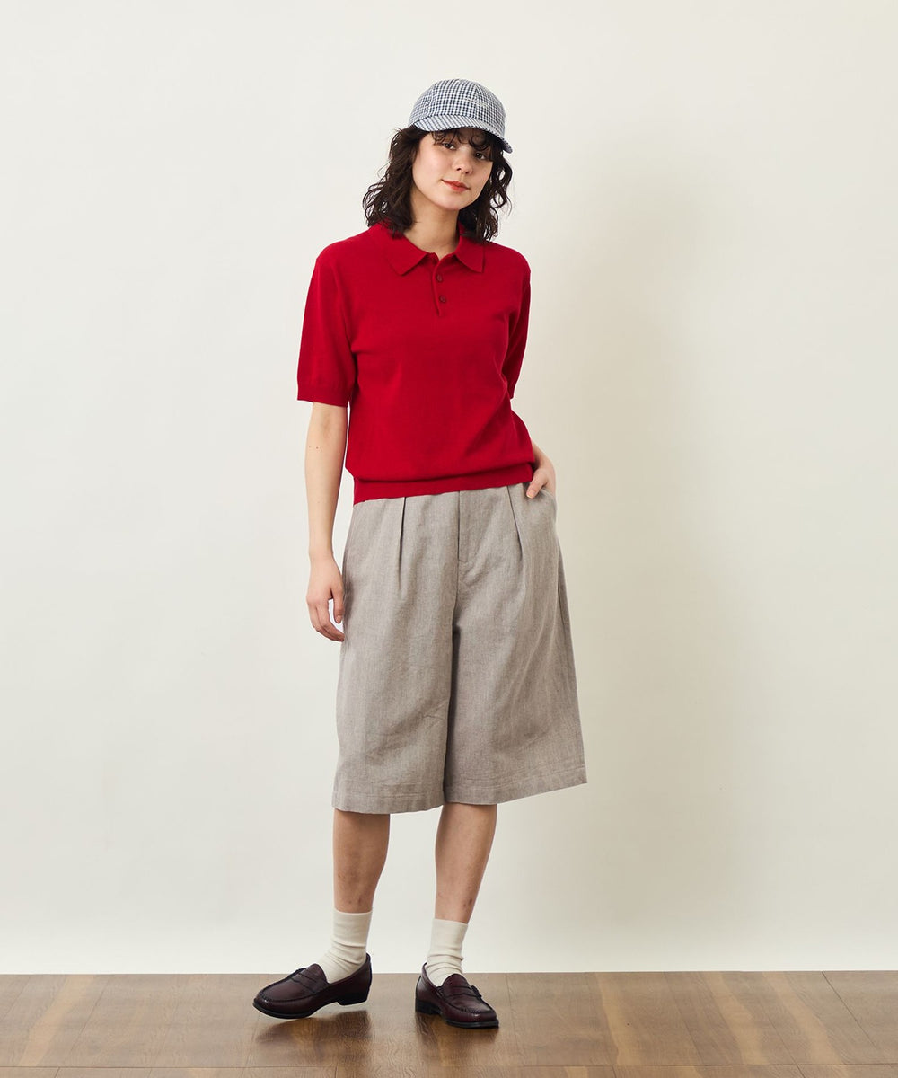【良品】michael rosso 英国製マルチカラー綿麻ニット　ゆるだぼ GREY LABEL リネンミックスポロニット(トップス)｜MACKINTOSH
