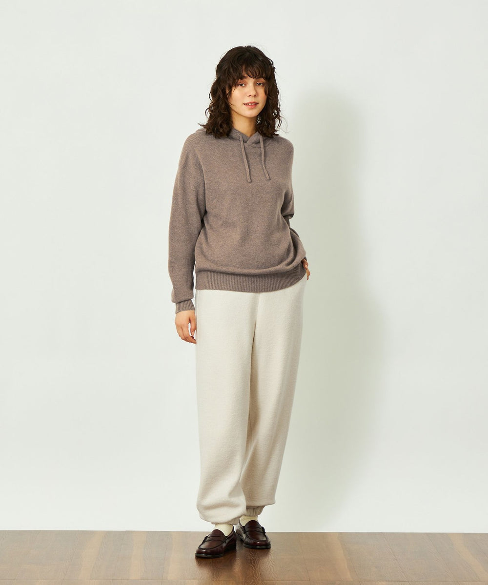 【プラージュ】ニット　パーカー　ウール　カシミヤ　長袖　フード　グレー　F プラージュ】ニット パーカー ウール カシミヤ 長袖 フード グレー F