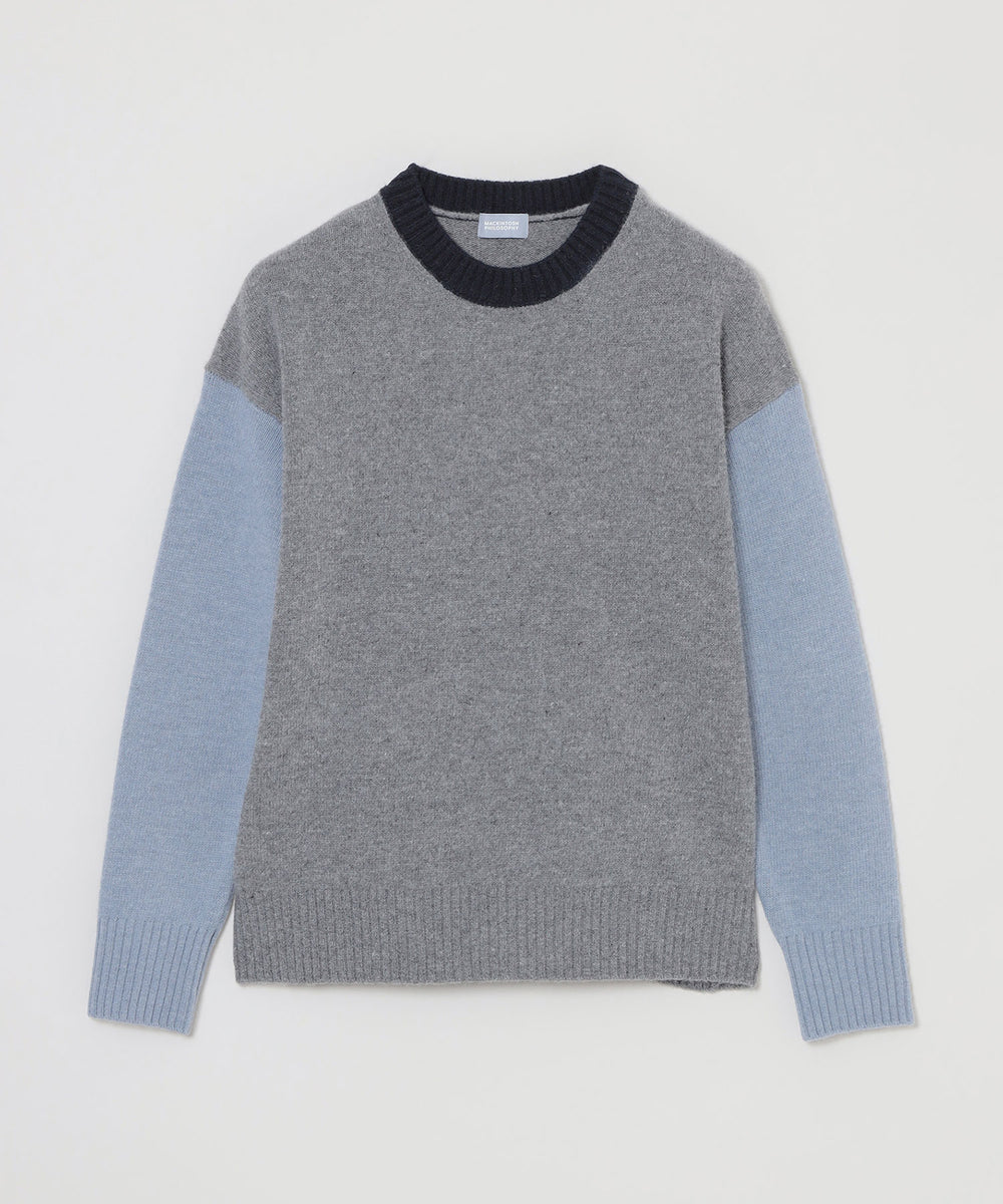 GREY LABEL ウールカシミヤカラーブロックニット(トップス