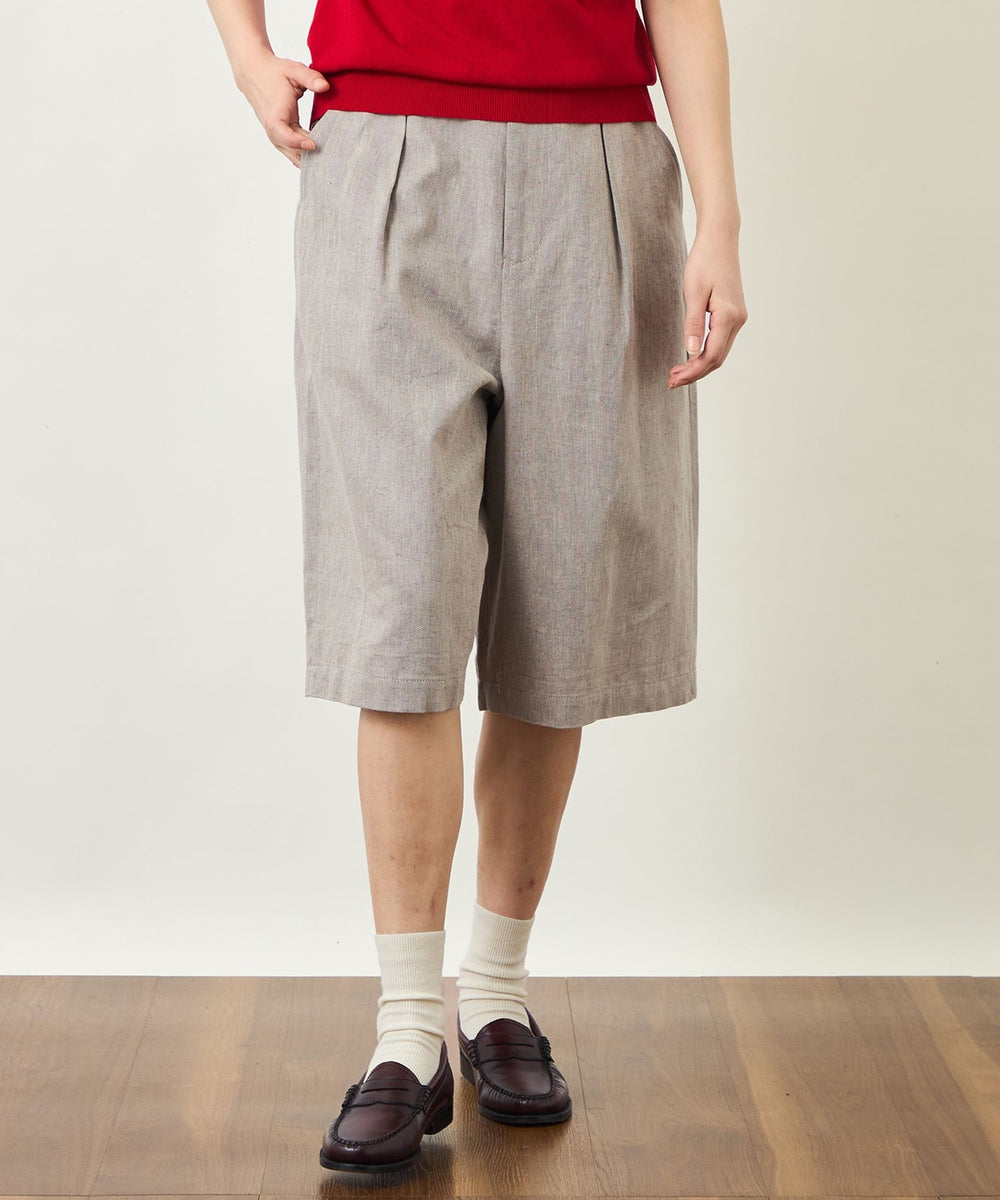 GREY LABEL リネンコットンヘリンボンハーフパンツ(パンツ