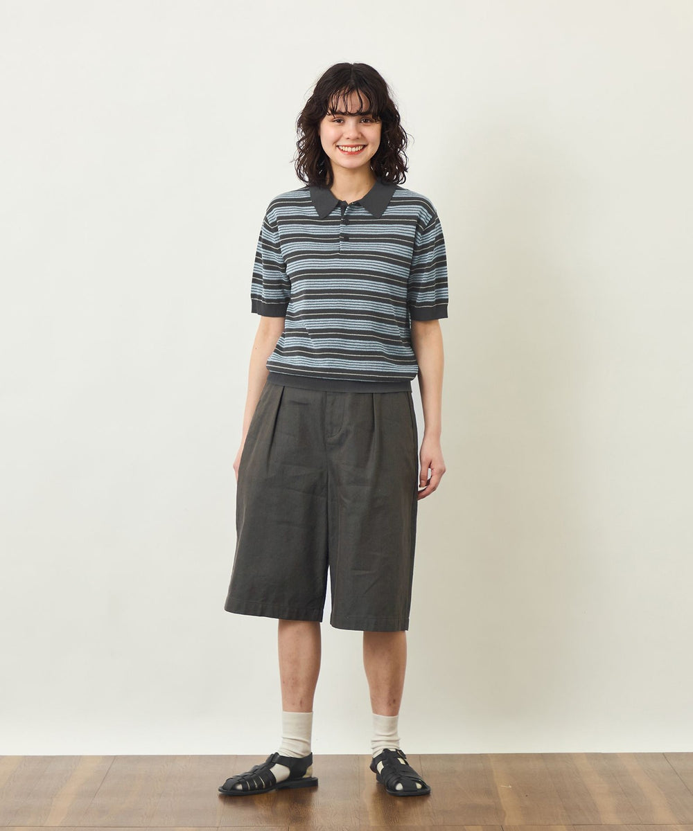 GREY LABEL リネンコットンヘリンボンハーフパンツ(パンツ