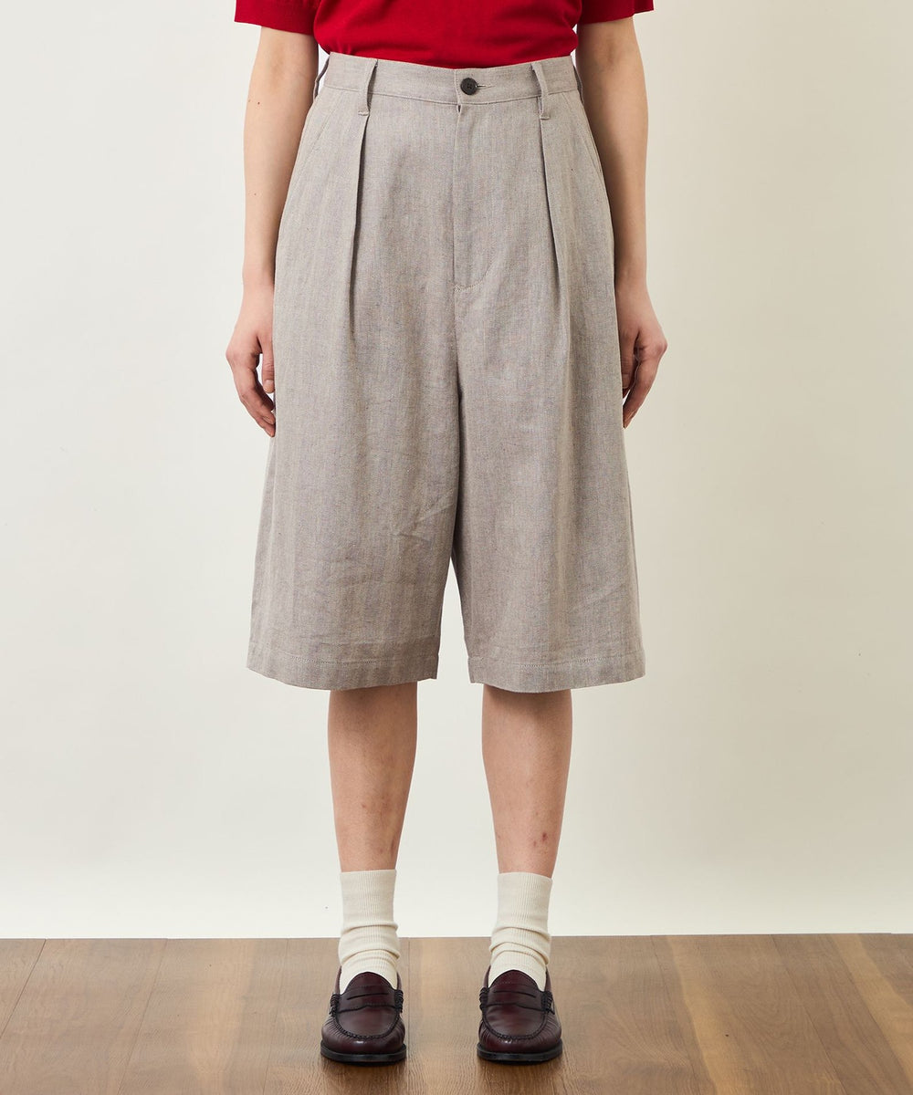 GREY LABEL リネンコットンヘリンボンハーフパンツ(パンツ