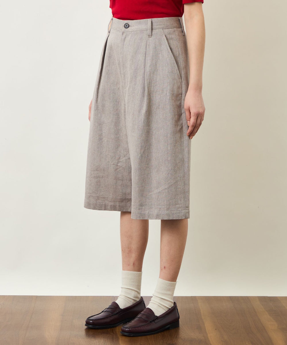 GREY LABEL リネンコットンヘリンボンハーフパンツ(パンツ