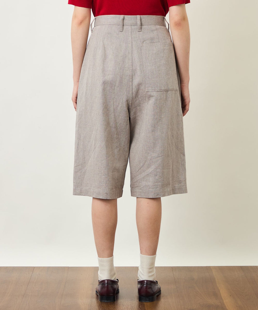 GREY LABEL リネンコットンヘリンボンハーフパンツ(パンツ
