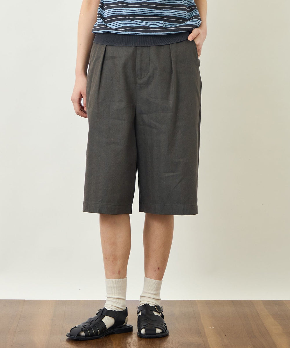 GREY LABEL リネンコットンヘリンボンハーフパンツ(パンツ