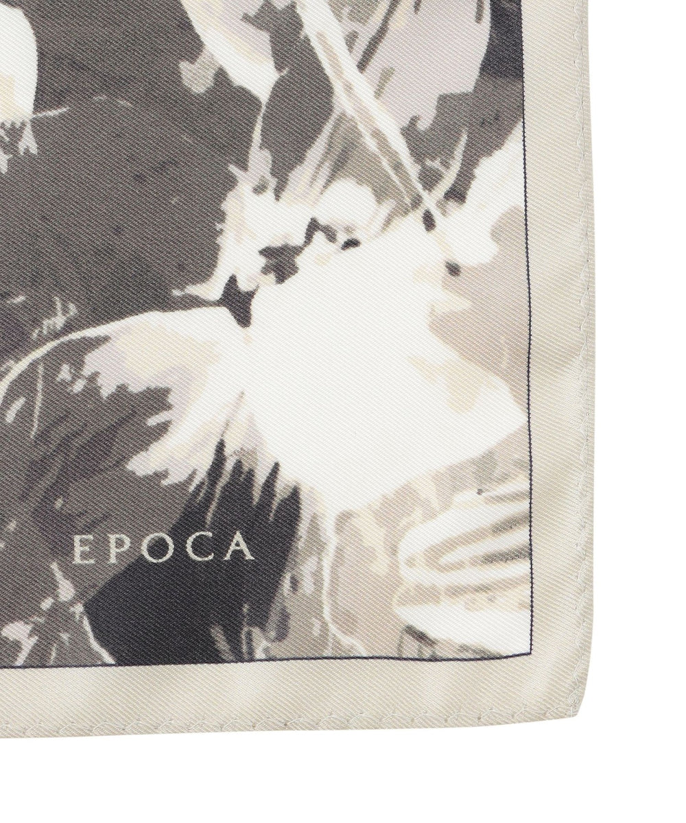 タグ付 EPOCA エポカ　シルク100%刺繍シアーストール 未使用 レイヤーフィオーレシルクスクエアスカーフ(マフラー・ストール