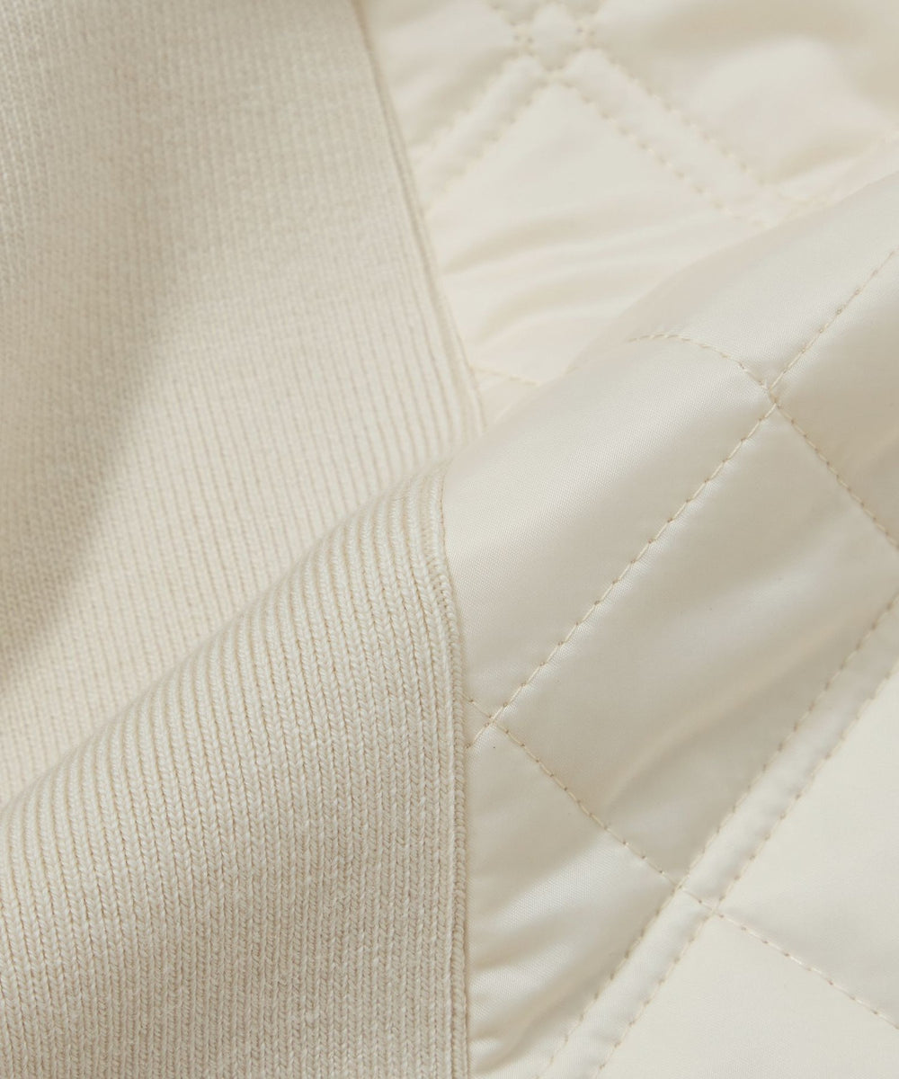 EPoca ノーカラージャケット キルティング ベージュ セール】 ファンシーツィード ノーカラージャケット （ノーカラー